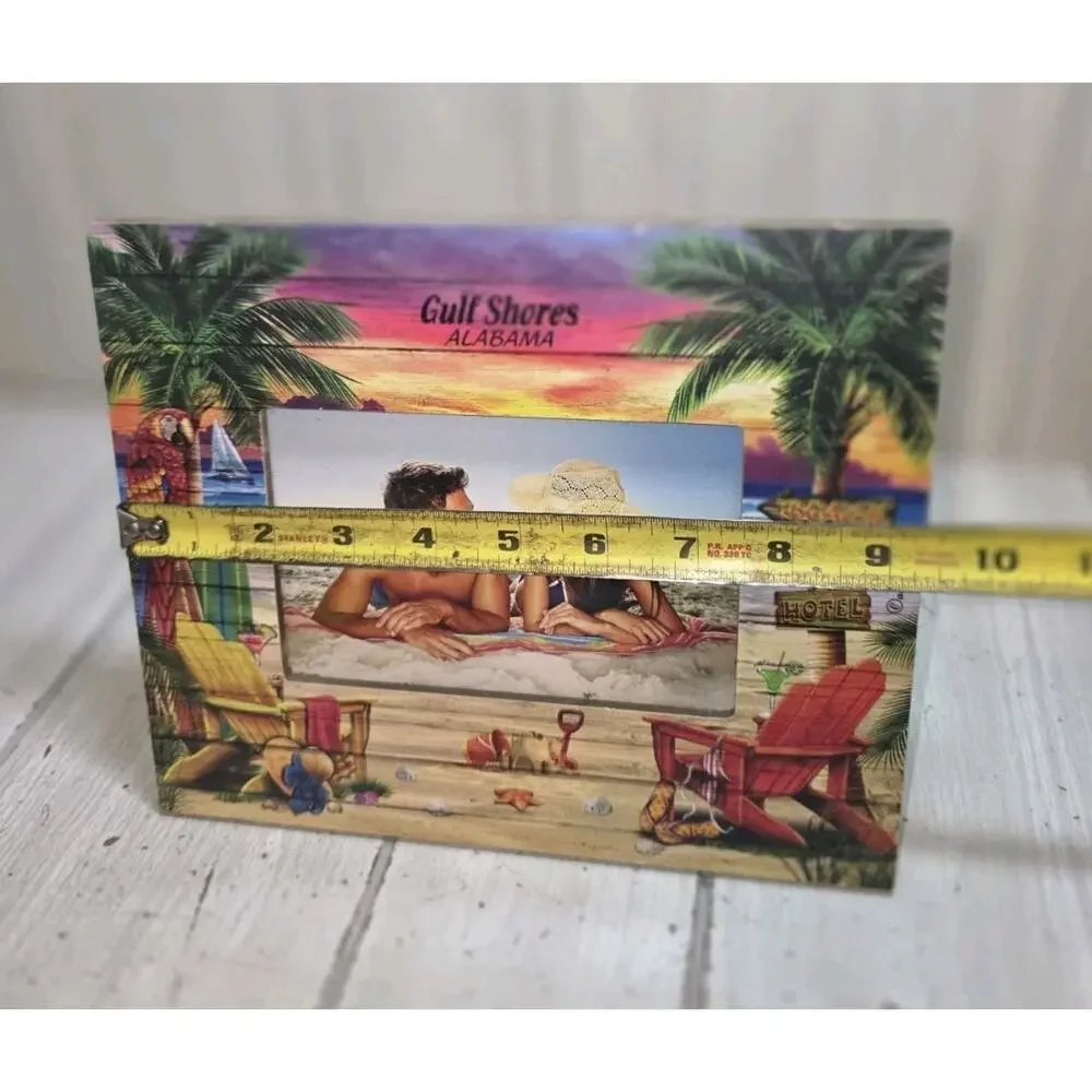 Gulf Shores Alabama Beach Chair Souvenir Picture Frame Photos Memories 5x7 New